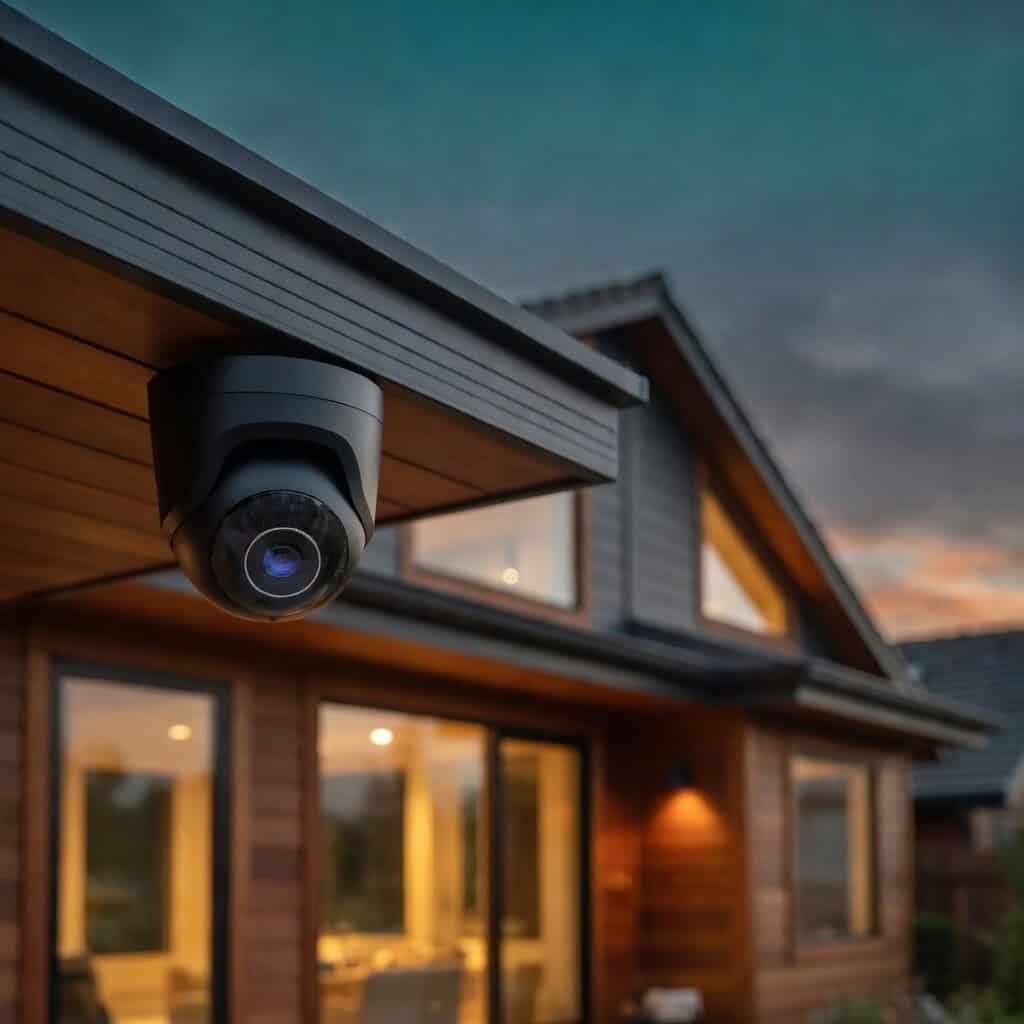 Ajax CCTV security camera installed on an Auckland home